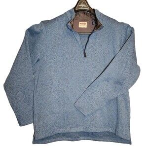 Wrangler Authentics Men's Long Sleeve Blue Fleece Sz XL Quarter-Zip Pre Owned